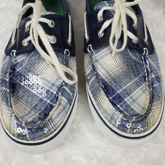 Sperry Topsider Shoes Sequin Blue Size 9.5 - Picture 9 of 11